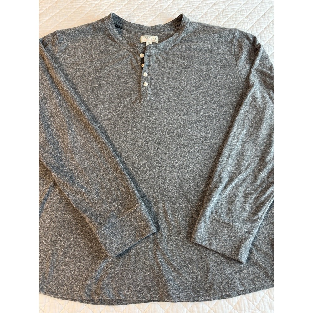 Men's Tacovas Henley Long Sleeve Shirt Base Layer Western XL Gray Work Casual